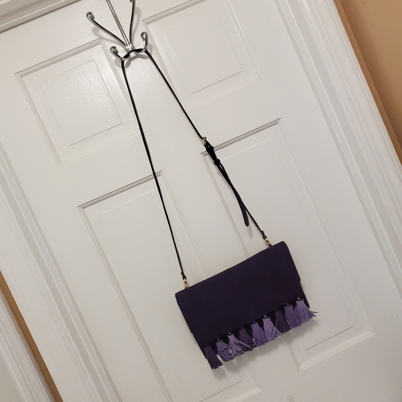 Rebecca Minkoff Sofia Purple Leather/Suede Clutch/Crossbody - Picture 4 of 15